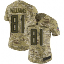 Women's Nike Los Angeles Chargers #81 Mike Williams Limited Camo 2018 Salute to Service NFL Jersey