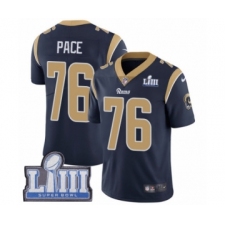 Men's Nike Los Angeles Rams #76 Orlando Pace Navy Blue Team Color Vapor Untouchable Limited Player Super Bowl LIII Bound NFL Jersey