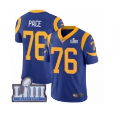 Men's Nike Los Angeles Rams #76 Orlando Pace Royal Blue Alternate Vapor Untouchable Limited Player Super Bowl LIII Bound NFL Jersey