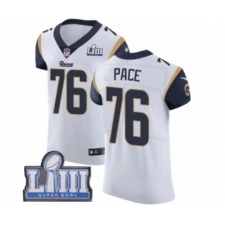 Men's Nike Los Angeles Rams #76 Orlando Pace White Vapor Untouchable Elite Player Super Bowl LIII Bound NFL Jersey