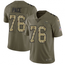 Youth Nike Los Angeles Rams #76 Orlando Pace Limited Olive/Camo 2017 Salute to Service NFL Jersey
