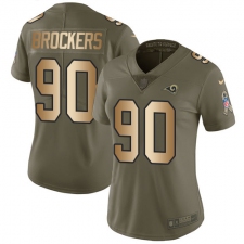 Women's Nike Los Angeles Rams #90 Michael Brockers Limited Olive/Gold 2017 Salute to Service NFL Jersey