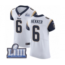 Men's Nike Los Angeles Rams #6 Johnny Hekker White Vapor Untouchable Elite Player Super Bowl LIII Bound NFL Jersey