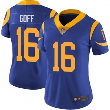 Women's Nike Los Angeles Rams #16 Jared Goff Elite Royal Blue Alternate NFL Jersey