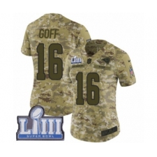 Women's Nike Los Angeles Rams #16 Jared Goff Limited Camo 2018 Salute to Service Super Bowl LIII Bound NFL Jersey
