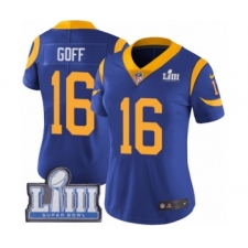 Women's Nike Los Angeles Rams #16 Jared Goff Royal Blue Alternate Vapor Untouchable Limited Player Super Bowl LIII Bound NFL Jersey