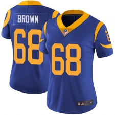 Women's Nike Los Angeles Rams #68 Jamon Brown Elite Royal Blue Alternate NFL Jersey