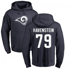 NFL Nike Los Angeles Rams #79 Rob Havenstein Navy Blue Name & Number Logo Pullover Hoodie