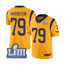 Youth Nike Los Angeles Rams #79 Rob Havenstein Limited Gold Rush Vapor Untouchable Super Bowl LIII Bound NFL Jersey
