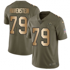 Youth Nike Los Angeles Rams #79 Rob Havenstein Limited Olive/Gold 2017 Salute to Service NFL Jersey