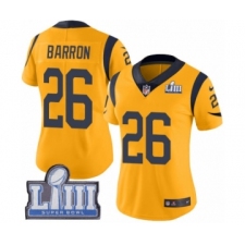 Women's Nike Los Angeles Rams #26 Mark Barron Limited Gold Rush Vapor Untouchable Super Bowl LIII Bound NFL Jersey