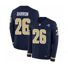 Youth Nike Los Angeles Rams #26 Mark Barron Limited Navy Blue Therma Long Sleeve NFL Jersey