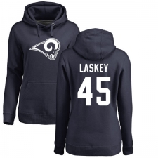 NFL Women's Nike Los Angeles Rams #45 Zach Laskey Navy Blue Name & Number Logo Pullover Hoodie