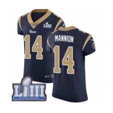 Men's Nike Los Angeles Rams #14 Sean Mannion Navy Blue Team Color Vapor Untouchable Elite Player Super Bowl LIII Bound NFL Jersey