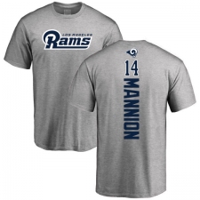 NFL Nike Los Angeles Rams #14 Sean Mannion Ash Backer T-Shirt