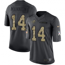 Youth Nike Los Angeles Rams #14 Sean Mannion Limited Black 2016 Salute to Service NFL Jersey