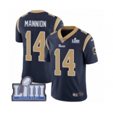 Youth Nike Los Angeles Rams #14 Sean Mannion Navy Blue Team Color Vapor Untouchable Limited Player Super Bowl LIII Bound NFL Jersey