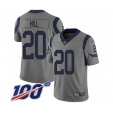 Men's Los Angeles Rams #20 Troy Hill Limited Gray Inverted Legend 100th Season Football Jersey
