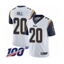 Men's Los Angeles Rams #20 Troy Hill White Vapor Untouchable Limited Player 100th Season Football Jersey