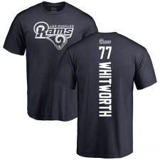 NFL Nike Los Angeles Rams #77 Andrew Whitworth Navy Blue Backer T-Shirt