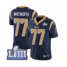 Youth Nike Los Angeles Rams #77 Andrew Whitworth Navy Blue Team Color Vapor Untouchable Limited Player Super Bowl LIII Bound NFL Jersey