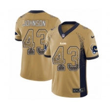 Men's Nike Los Angeles Rams #43 John Johnson Limited Gold Rush Drift Fashion NFL Jersey