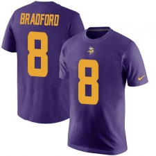 Nike Minnesota Vikings #8 Sam Bradford Purple Rush Pride Name & Number T-Shirt