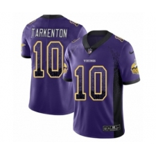 Men's Nike Minnesota Vikings #10 Fran Tarkenton Limited Purple Rush Drift Fashion NFL Jersey