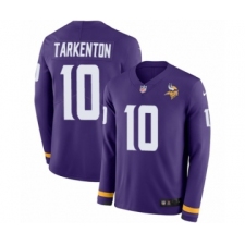 Men's Nike Minnesota Vikings #10 Fran Tarkenton Limited Purple Therma Long Sleeve NFL Jersey
