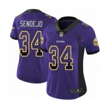 Women's Nike Minnesota Vikings #34 Andrew Sendejo Limited Purple Rush Drift Fashion NFL Jersey