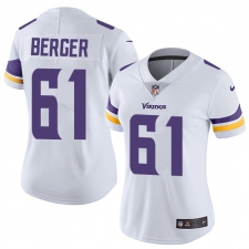 Women's Nike Minnesota Vikings #61 Joe Berger Elite White NFL Jersey