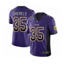 Men's Nike Minnesota Vikings #35 Marcus Sherels Limited Purple Rush Drift Fashion NFL Jersey