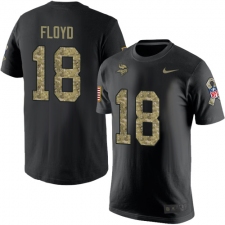 Nike Minnesota Vikings #18 Michael Floyd Black Camo Salute to Service T-Shirt