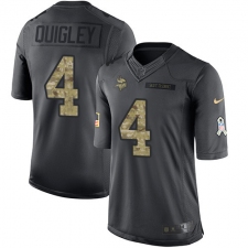 Youth Nike Minnesota Vikings #4 Ryan Quigley Limited Black 2016 Salute to Service NFL Jersey