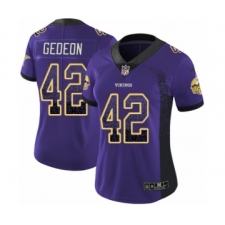Women's Nike Minnesota Vikings #42 Ben Gedeon Limited Purple Rush Drift Fashion NFL Jersey