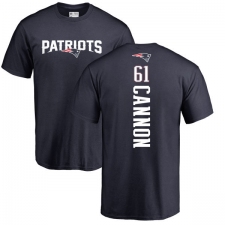 NFL Nike New England Patriots #61 Marcus Cannon Navy Blue Backer T-Shirt