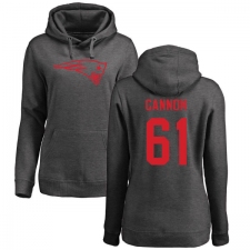 NFL Women's Nike New England Patriots #61 Marcus Cannon Ash One Color Pullover Hoodie