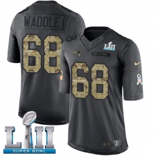 Men's Nike New England Patriots #68 LaAdrian Waddle Limited Black 2016 Salute to Service Super Bowl LII NFL Jersey