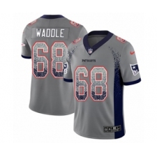 Men's Nike New England Patriots #68 LaAdrian Waddle Limited Gray Rush Drift Fashion NFL Jersey