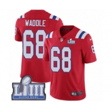 Men's Nike New England Patriots #68 LaAdrian Waddle Red Alternate Vapor Untouchable Limited Player Super Bowl LIII Bound NFL Jersey