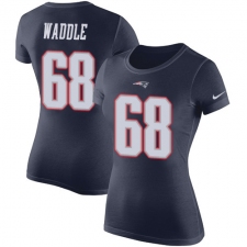 Women's Nike New England Patriots #68 LaAdrian Waddle Navy Blue Rush Pride Name & Number T-Shirt