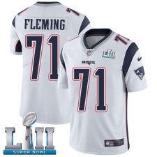 Men's Nike New England Patriots #71 Cameron Fleming White Vapor Untouchable Limited Player Super Bowl LII NFL Jersey