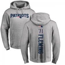 NFL Nike New England Patriots #71 Cameron Fleming Ash Backer Pullover Hoodie