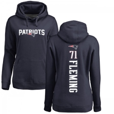 NFL Women's Nike New England Patriots #71 Cameron Fleming Navy Blue Backer Pullover Hoodie