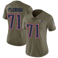 Women's Nike New England Patriots #71 Cameron Fleming Limited Olive 2017 Salute to Service NFL Jersey
