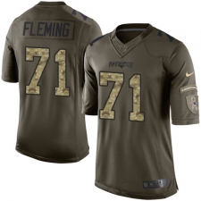 Youth Nike New England Patriots #71 Cameron Fleming Elite Green Salute to Service NFL Jersey