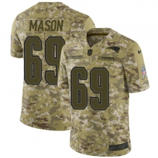 Men's Nike New England Patriots #69 Shaq Mason Limited Camo 2018 Salute to Service NFL Jersey