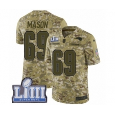 Men's Nike New England Patriots #69 Shaq Mason Limited Camo 2018 Salute to Service Super Bowl LIII Bound NFL Jersey
