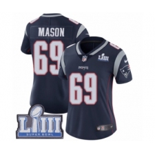 Women's Nike New England Patriots #69 Shaq Mason Navy Blue Team Color Vapor Untouchable Limited Player Super Bowl LIII Bound NFL Jersey