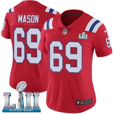 Women's Nike New England Patriots #69 Shaq Mason Red Alternate Vapor Untouchable Limited Player Super Bowl LII NFL Jersey